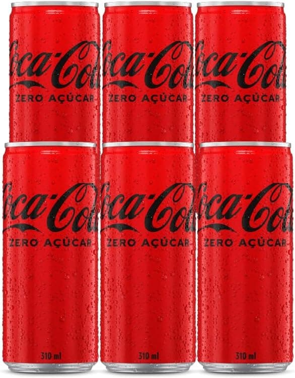 Pack de Coca Cola Sem Açúcar Lata 310ml 6 unidades