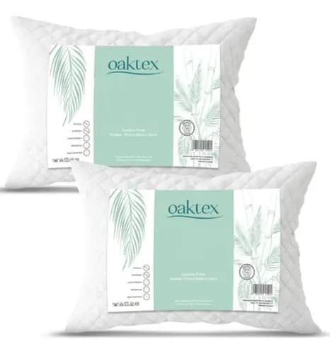 Kit C/2 Travesseiros Luxo Matelado Fibra Antialérgica 50x70 Branco