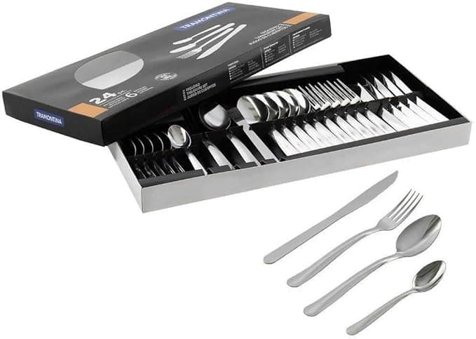 Faqueiro Tramontina Búzios em Aço Inox com Detalhe 24 Peças