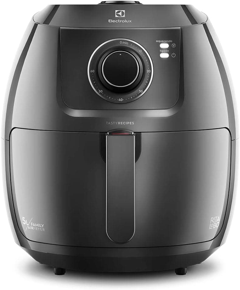 Electrolux Fritadeira Elétrica sem oleo Air fryer 6,5L 8 receitas pré-sugeridas desligamento automatico cesto removivel 1700W EAF50 grafite 220v por Rita Lobo