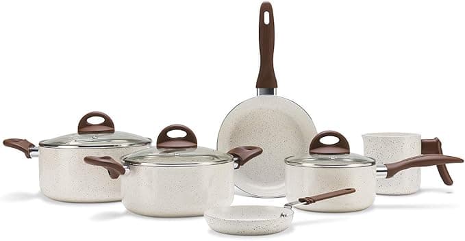 Brinox - Jogo de Panelas Antiaderente Ceramic Life 6 Peças Smart Plus - Vanilla