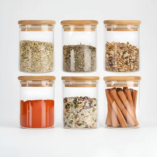 Kit 6 Pote Vidro Porta Temperos Hermético Cozinha Organiza Transparente