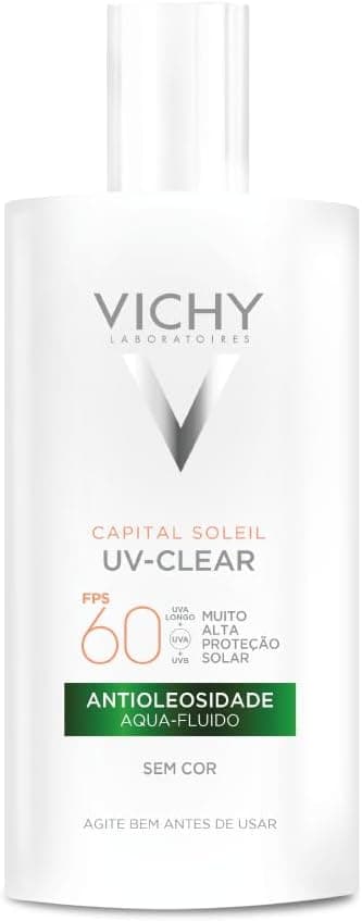 Vichy Capital Soleil UV-Clear Protetor Solar Facial Antioleosidade e Antiacne, FPS 60, 40g