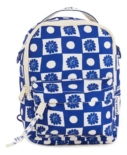 Mochila Feminina Borogodó Quadriculado Palermo - Azul