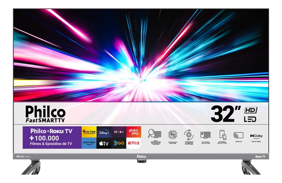 Smart Tv 32 Philco P32vik Roku Led Dolby Audio Hdr Wi-fi 110/220v