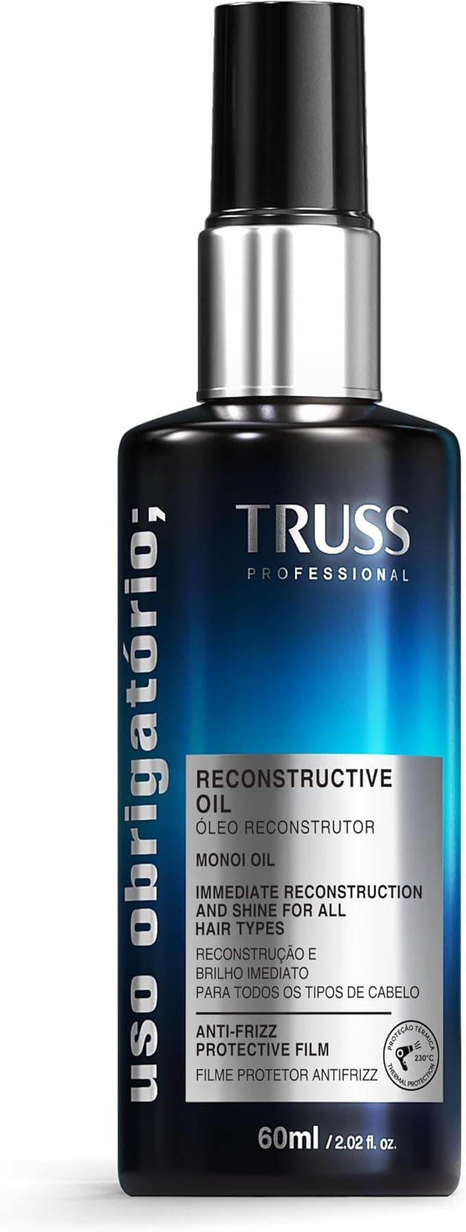 Truss Óleo Reconstrutor Uso Obrigatório | Tratamento Capilar para Brilho, Reconstrução e Proteção | 60ml
