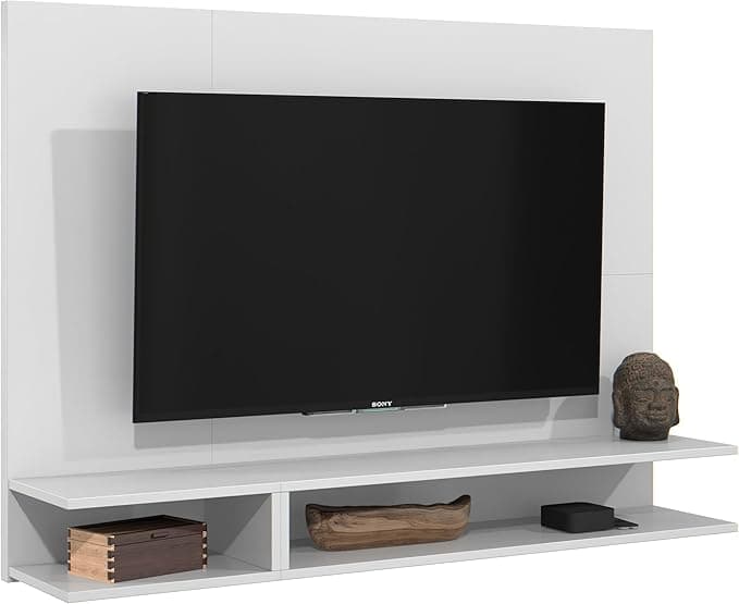 Painel Para TV Até 50 Polegadas Quarto/Sala Com Nichos E Prateleiras Suspenso - Quality Móveis