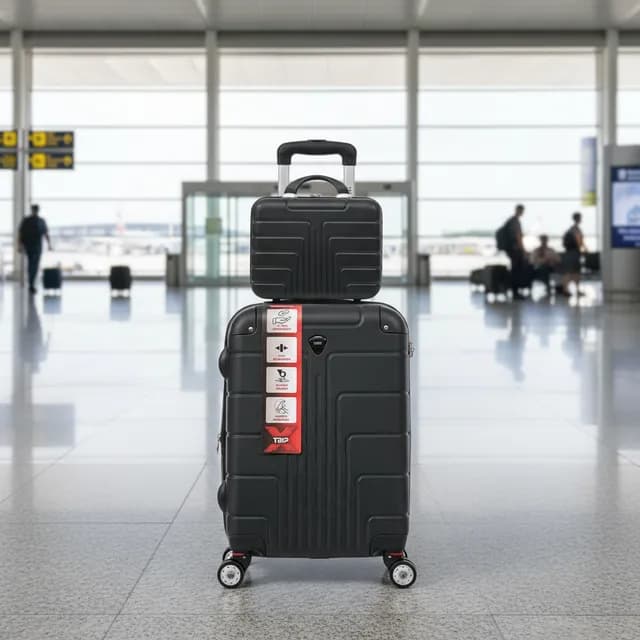 Mala De Bordo Pp Frasqueira Viagem P Rodinhas 360° Abs