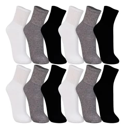 Kit Com 12 Pares De Meias Cano Médio Esportiva Trifil