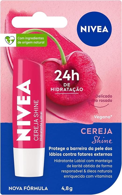 NIVEA Hidratante Labial Cereja Shine 4,8g