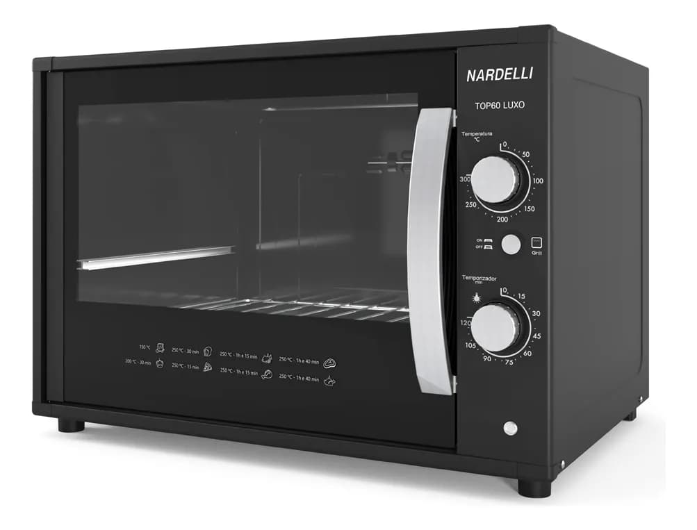 Forno Elétrico Nardelli Luxo 60l Preto Top 60