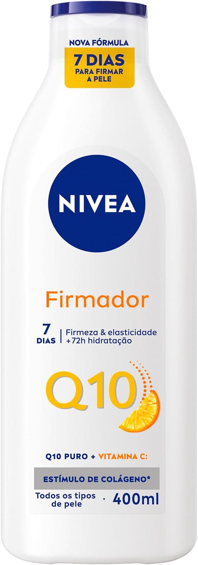NIVEA Loção Hidratante Firmador Q10 +Vitamina C 400ml, Hidratação Intensa 48h, Pele Firme e Elasticidade, Corporal, Todos os Tipos de Pele