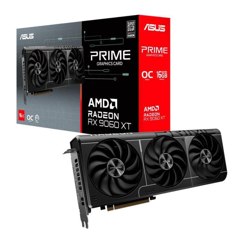 Placa de Video Asus Radeon RX 9060 XT Prime OC Edition, 16GB, GDDR6, 128-bit, PRIME-RX9060XT-O16G