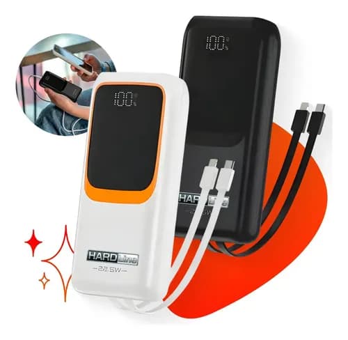 Carregador Portátil Power Bank Turbo 20000mah Universal Para iPhone Samsung Motorlola Xiaomi 20w Com Display Digital - Marca Hardline