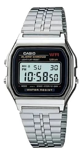Relógio de pulso Casio Vintage A159 com corpo cinza