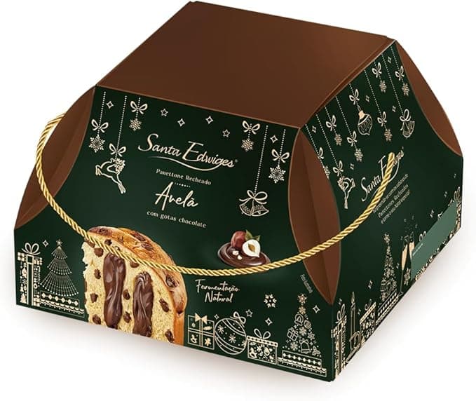 Panettone com Gotas de Chocolate e Recheio de Avelã 800g - Santa Edwiges