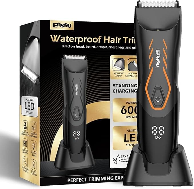ENSSU Aparador de pelos corporais Manscape para homens com base de carregamento,
