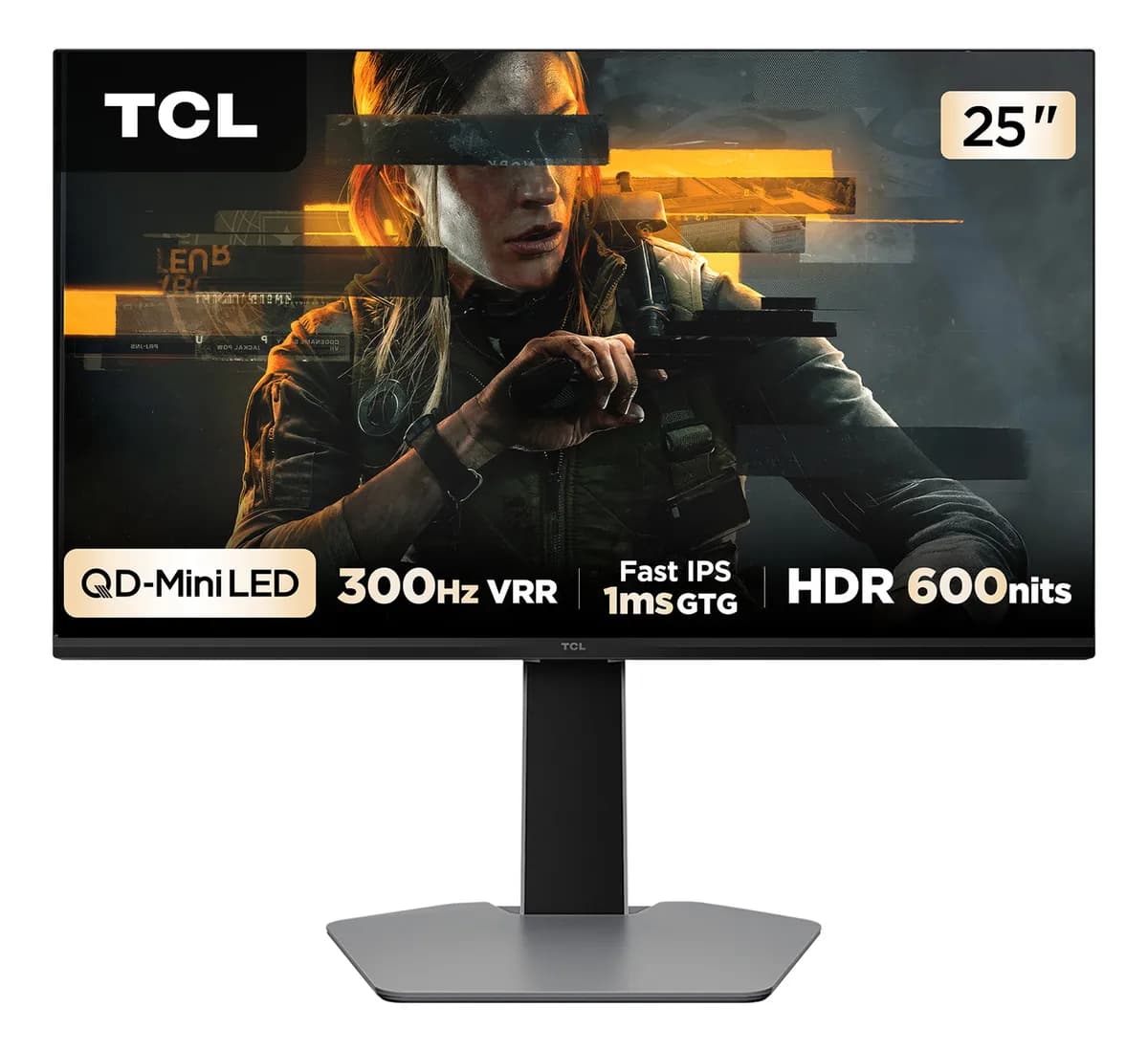 Monitor Gamer TCL 25 Polegadas QLED Mini LED Full HD G64 300Hz 1ms (GtG) Freesync HDR 600 nits 25G64