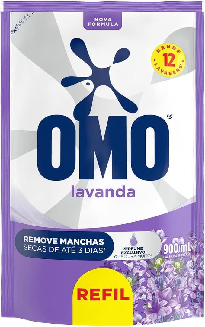 OMO Sabão Liquido Refil Lavanda Edição Especial 900Ml Omo