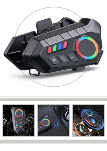 Fone De Ouvido Para Capacete Davely Bluetooth 5.1 Com Microfone Redução De Ruído Rgb Ipx6 16h Bateria Usb-c Atende Chamadas Música Gps Para Moto Ios Android V10