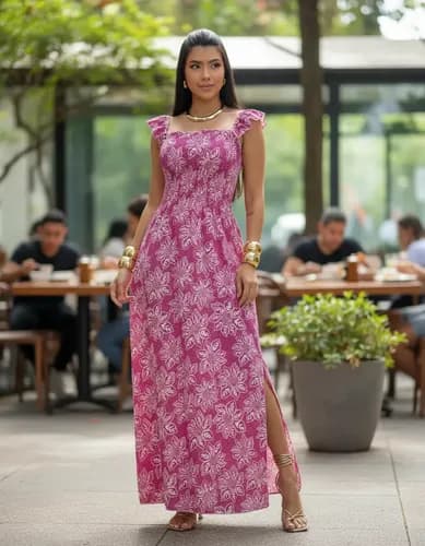 Vestido Longo Feminino Casual Lastex Alcinha Fenda Barato