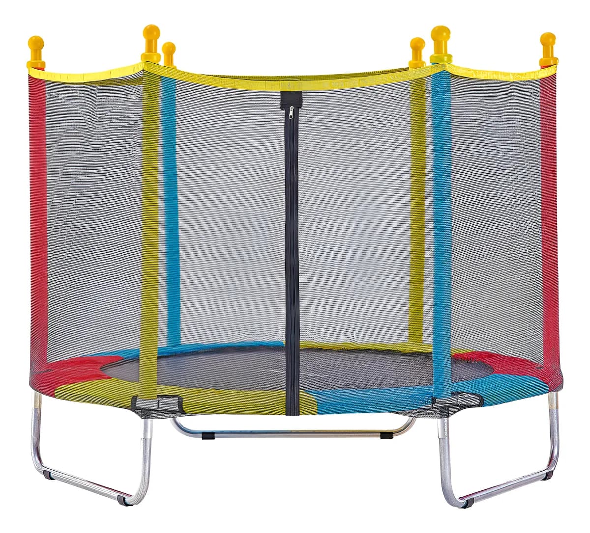 Justfun Cama Elástica Infantil Pula Pula Trampolim Preto 1,40 M Estrutura Colorida