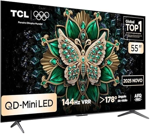 Smart TV TCL 55 Polegadas QLED Mini LED 4K C6K WiFi Bluetooth Google TV 4 HDMI 144Hz HDR10 55C6K