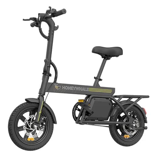 Honeywhale B20 Bicicleta Elétrica Adulto, 440w-35km-25km/h-120kg, Scooter Motor-bike-autonomia-velocidade Máxima-carga-fat-dobravel, 14 Aro, Freios A Disco Dianteiros E Traseiros, Honey Whale Ebike