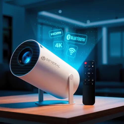 Projetor Smart Portátil Several Importados Full Hd 4k Android 11 Wi-fi Bluetooth Mini Projetor Home Theater Cinema Em Casa Cor Branco Imagem Nítida Som Potente Compatível Com Diversos Dispositivos