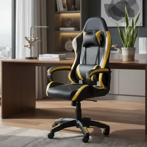 Cadeira Gamer Python Fly Ergonômica Giratória Altura Ajustável Amarela