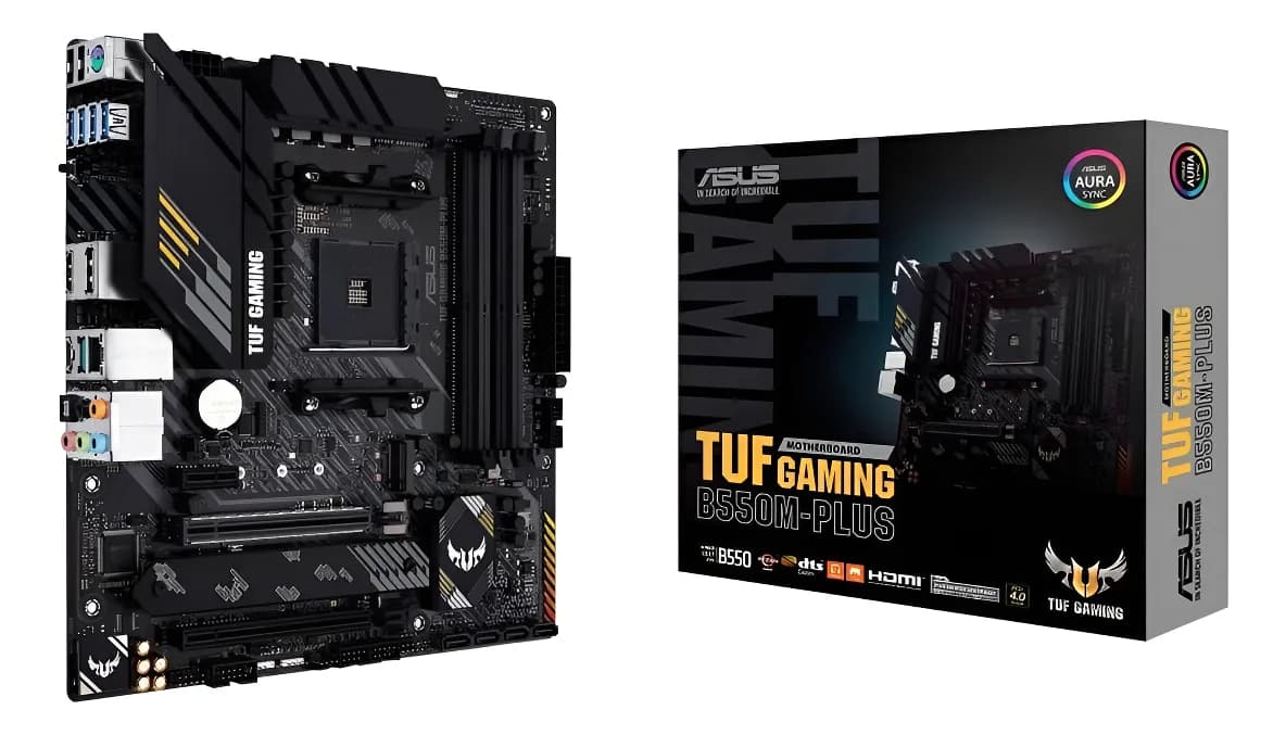 Placa Mãe Asus Tuf Gaming B550m-plus Am4 90mb14a0-c1bay0 Preto