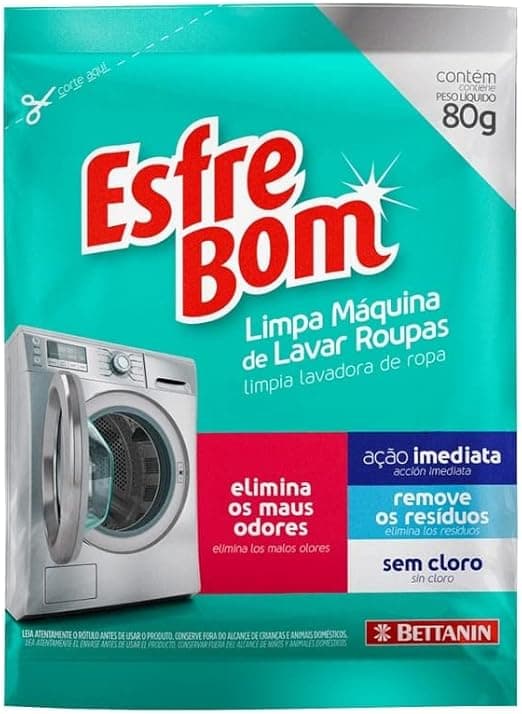 EsfreBom - Limpa Máquina de Lavar Roupas Sachê de 80 g, Bettanin