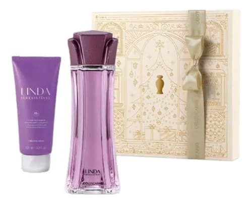 2 itens O boticário Linda Irresistível Colônia Perfume Spray Femenino e Crema