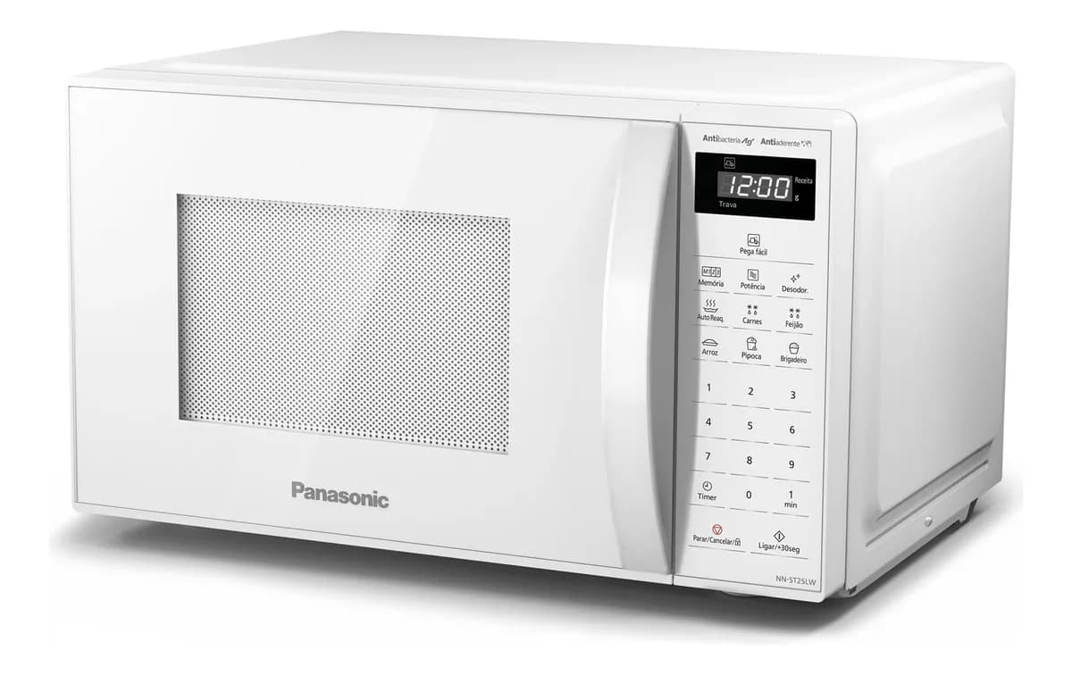 Microondas Panasonic Tecnologia Antibactéria AG 21L Branco - NN-ST25LWRU
