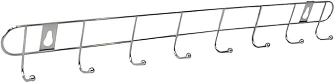 Suporte de Parede Cabideiro 8 Ganchos (1, Prateado) (1, Prateado)