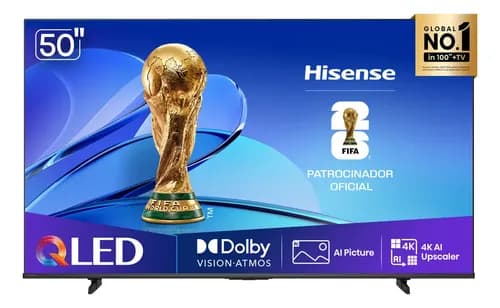 Hisense Smart TV 4K 50" Polegadas 50Q6QV QLED com Dolby Vision, HDR10 , HLG, Filmmaker Mode, Dolby Gaming, Dolby Atmos, Compatibilidade Alexa e Google