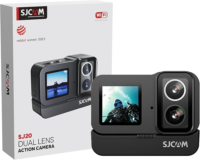 SJ~CAM SJ20 Camera de Ação 4K Filmadora, Camera Prova D'água, Zoom de 8X,154° FOV HDR,Bateria de 1850 mAh,Suporte Ext MIC e Controle Remoto