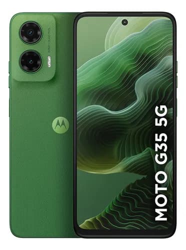Smartphone Motorola Moto g35 5G - 128GB 12GB (4GB RAM 8GB Ram Boost) e Camera 50MP com AI NFC Tela 6.7" com Superbrilho - Verde - Vegan Leather