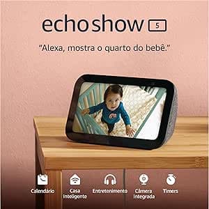 Echo Show 5 (Geração mais recente) | Smart display com Alexa, graves 2x mais potentes e som mais nítido | Cor Preta