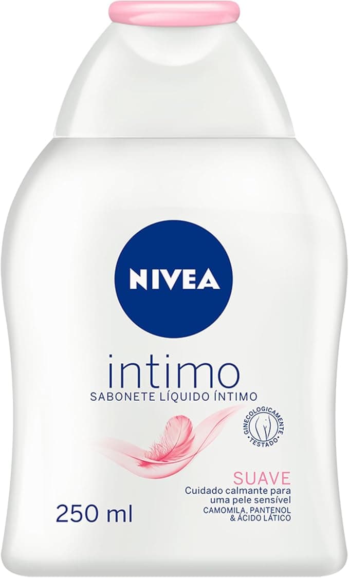 NIVEA Sabonete Líquido Íntimo Suave 250ml - Mantém o ph natural, com extrato de camomila, limpeza suave, sem corantes, testado dermatologicamente e ginecologicamente