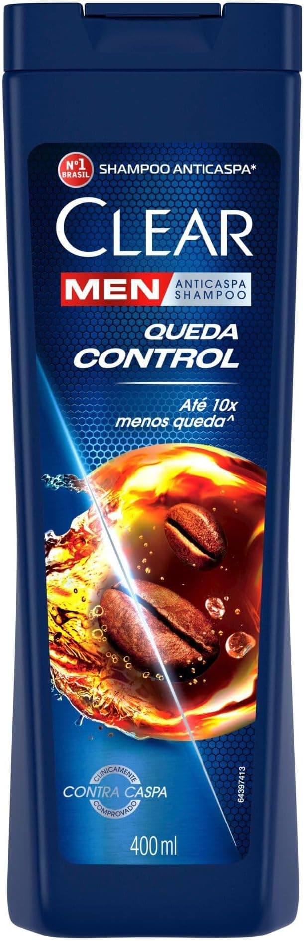 Clear Shampoo Anticaspa Men Queda Control Frasco 400Ml Branco