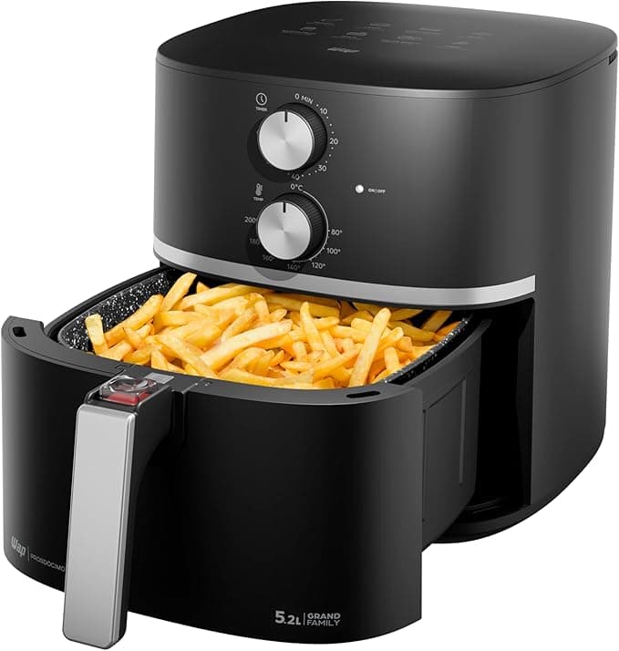 WAP Fritadeira Elétrica Air Fryer GRAND WAFG2S 5,2L Temperatura Ajustável, Revestimento Antiaderente, 1500W 127V
