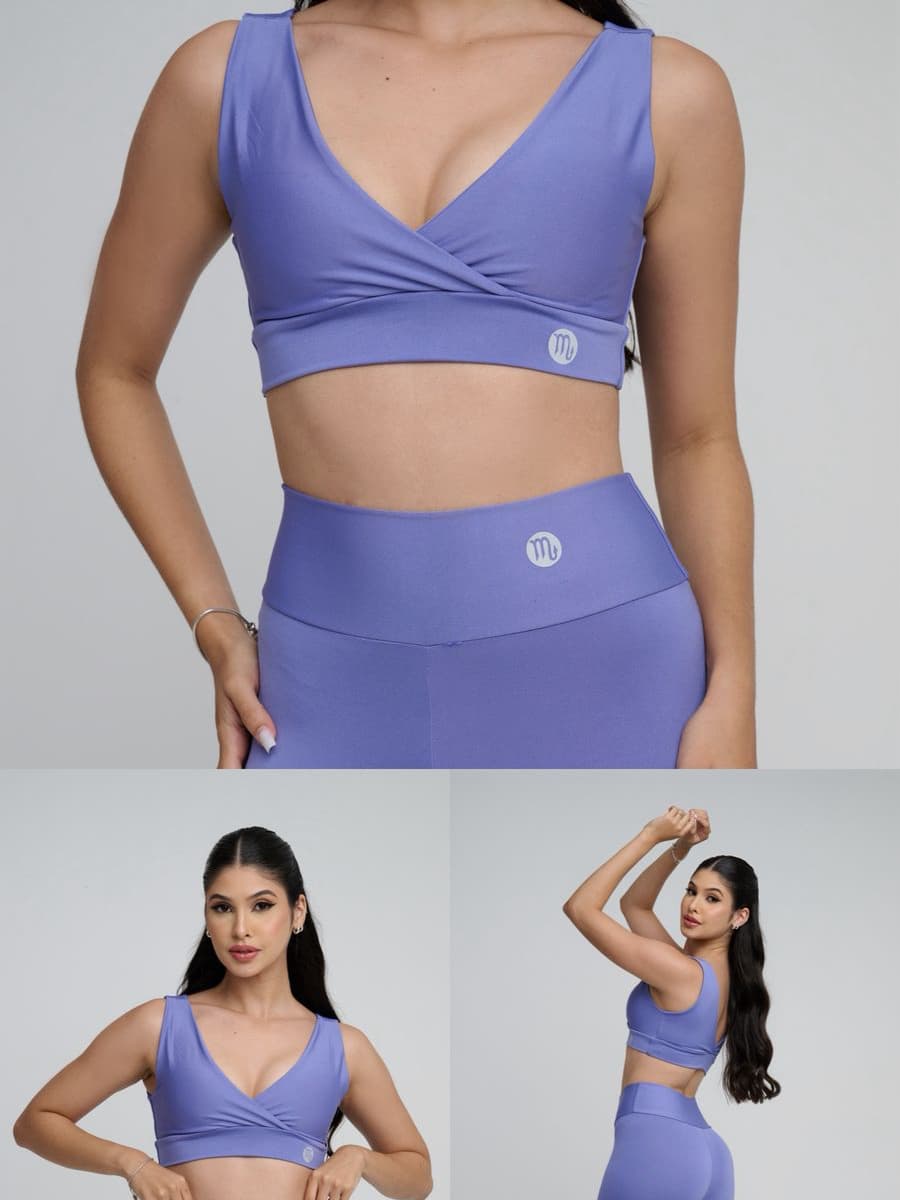 Conjunto Short Fitness Cintura alta e Top Academia Zero transparencia.