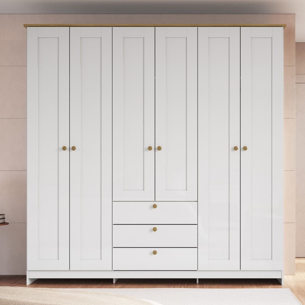 Guarda-roupa 6 Portas e 3 Gavetas Americano 6 Portas