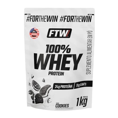 Whey Protein 100% Refil 1kg Sabor Cookies - Ftw