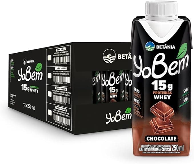 Pack YoBem Bebida Proteica Chocolate 15g de Proteínas Whey - 12 Unidades