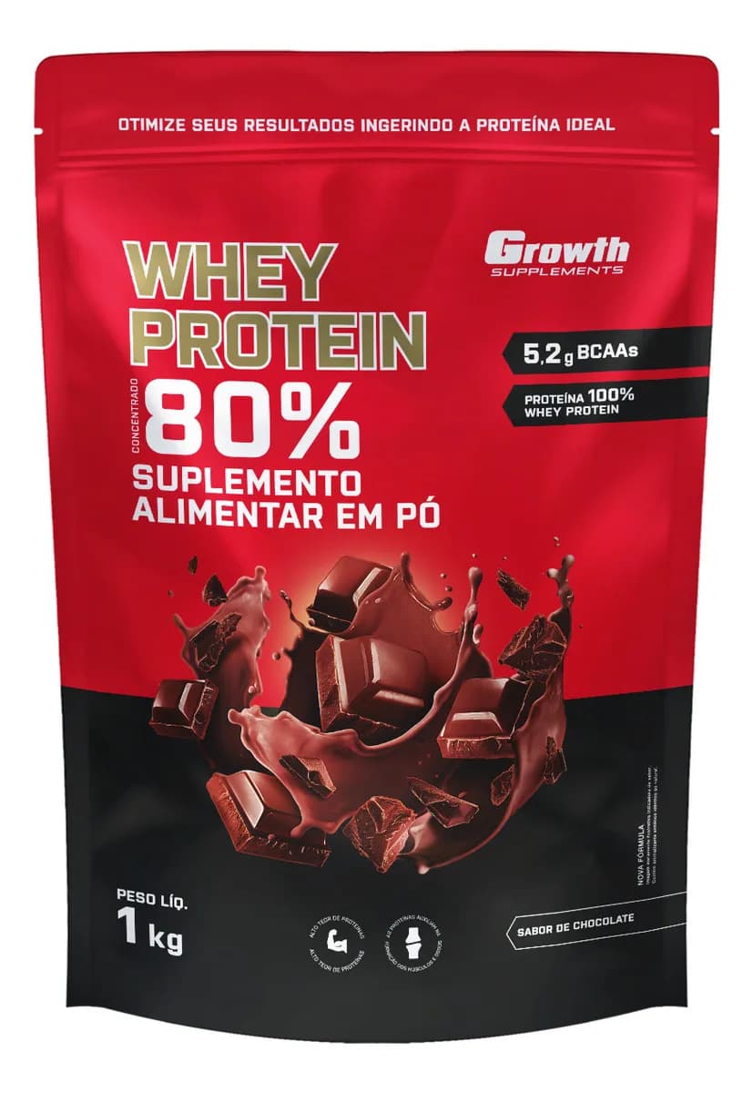 Whey Protein Concentrado 1kg Growth Supplements - Chocolate