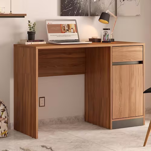 Escrivaninha Demóbile Office Morada com 1 Porta e 1 Gaveta - Amendola/Grafite