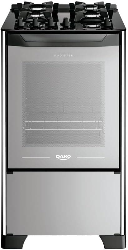Fogão 4 bocas Dako Magister Style com Mesa de Vidro e Mega Chama - Bivolt