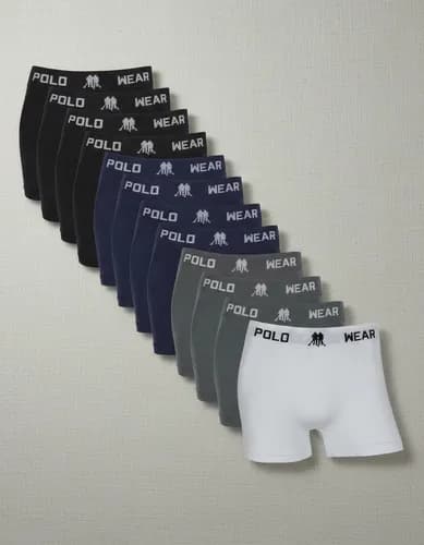 Kit 12 Cuecas Masculinas Boxer Polo Wear